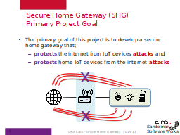 Secure Home Gateway (SHG) 
Primary Project Goal